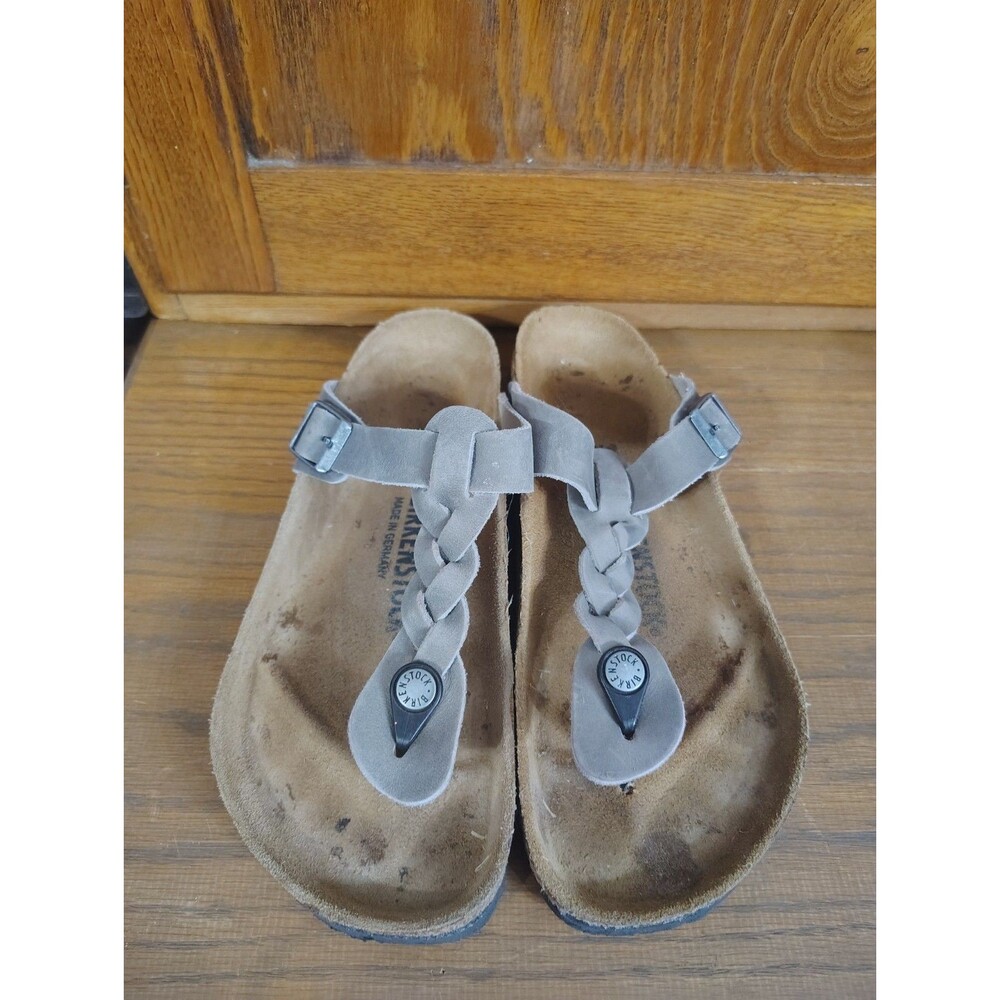 Birkenstock Gizeh Braided Blue Oiled Leather Womens Size 7 Sandals Shoes